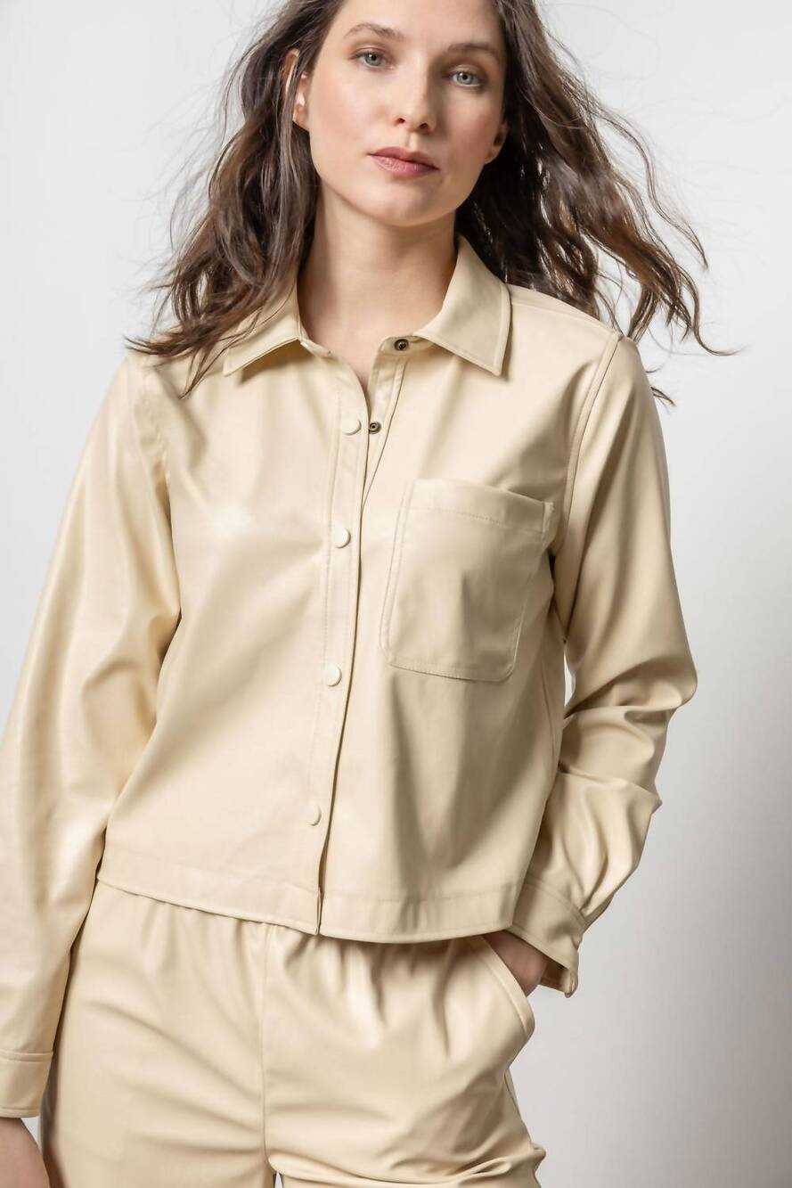 NEW LILLA P oversized shacket in putty